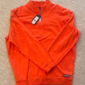 Men's Orange Quarter-Zip Sweater